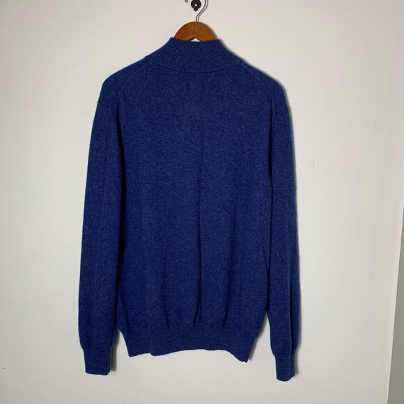 Mens Daniel Hechter Paris 2ply Cashmere 1/4 Zip Sweater Blue Size XL EUC! - Picture 3 of 4
